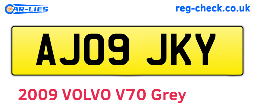 AJ09JKY are the vehicle registration plates.