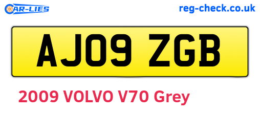 AJ09ZGB are the vehicle registration plates.