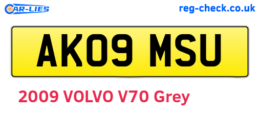 AK09MSU are the vehicle registration plates.