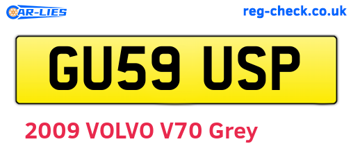 GU59USP are the vehicle registration plates.