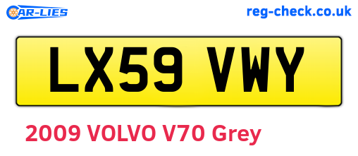LX59VWY are the vehicle registration plates.
