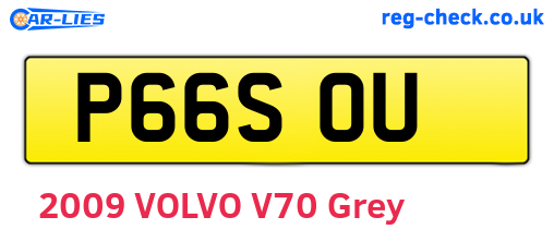 P66SOU are the vehicle registration plates.