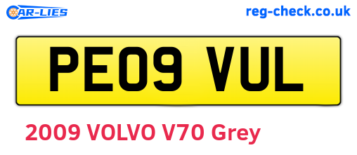 PE09VUL are the vehicle registration plates.
