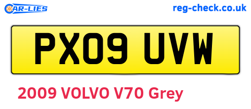 PX09UVW are the vehicle registration plates.