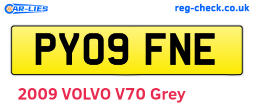 PY09FNE are the vehicle registration plates.