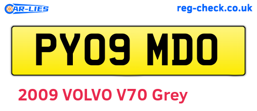 PY09MDO are the vehicle registration plates.