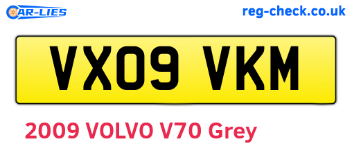 VX09VKM are the vehicle registration plates.