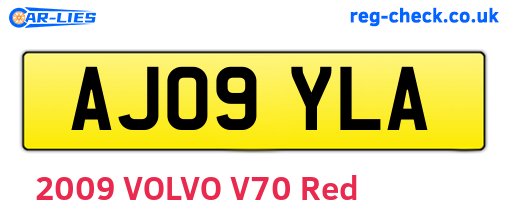 AJ09YLA are the vehicle registration plates.