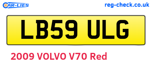 LB59ULG are the vehicle registration plates.