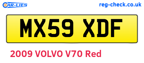MX59XDF are the vehicle registration plates.
