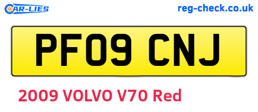 PF09CNJ are the vehicle registration plates.