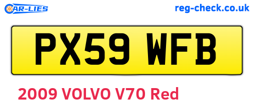 PX59WFB are the vehicle registration plates.