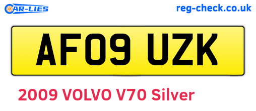 AF09UZK are the vehicle registration plates.