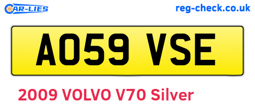 AO59VSE are the vehicle registration plates.