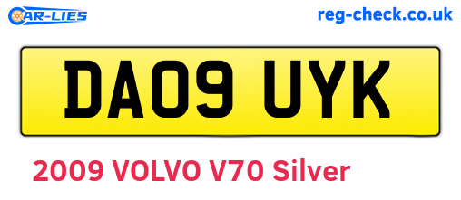 DA09UYK are the vehicle registration plates.