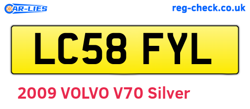 LC58FYL are the vehicle registration plates.