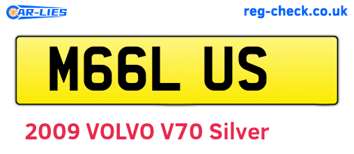 M66LUS are the vehicle registration plates.
