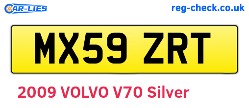 MX59ZRT are the vehicle registration plates.