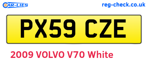 PX59CZE are the vehicle registration plates.