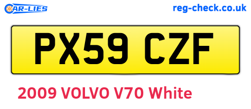 PX59CZF are the vehicle registration plates.