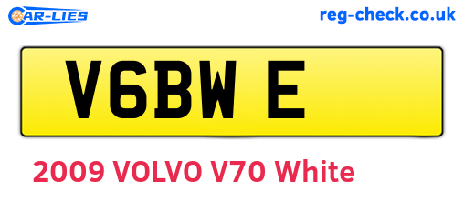 V6BWE are the vehicle registration plates.