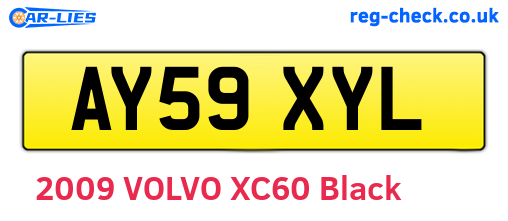 AY59XYL are the vehicle registration plates.