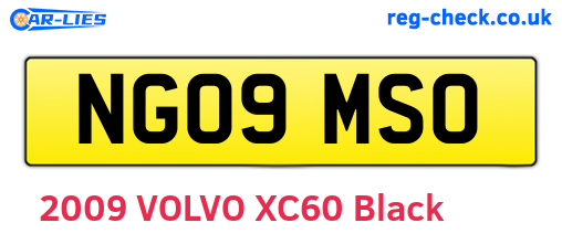 NG09MSO are the vehicle registration plates.