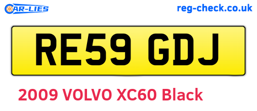 RE59GDJ are the vehicle registration plates.