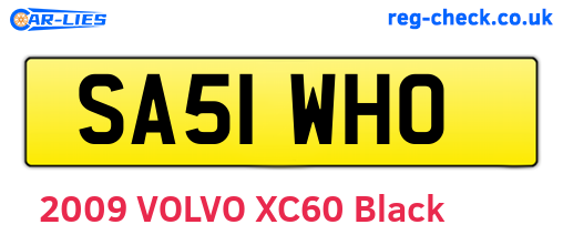 SA51WHO are the vehicle registration plates.