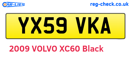 YX59VKA are the vehicle registration plates.
