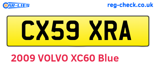 CX59XRA are the vehicle registration plates.