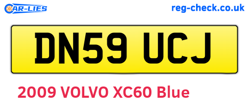 DN59UCJ are the vehicle registration plates.