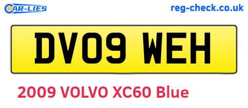 DV09WEH are the vehicle registration plates.
