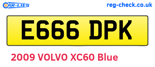 E666DPK are the vehicle registration plates.