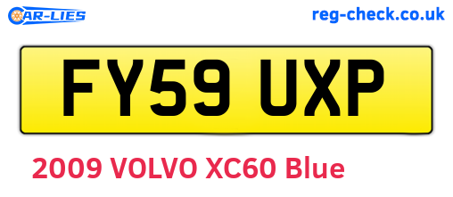 FY59UXP are the vehicle registration plates.