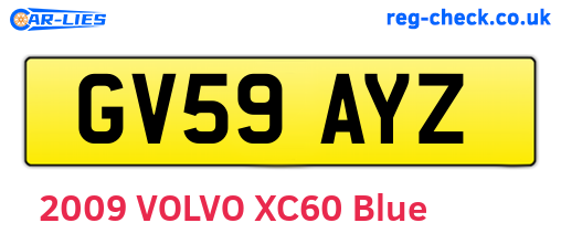 GV59AYZ are the vehicle registration plates.