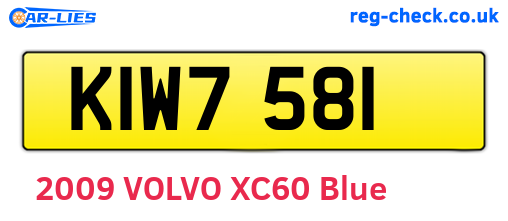 KIW7581 are the vehicle registration plates.