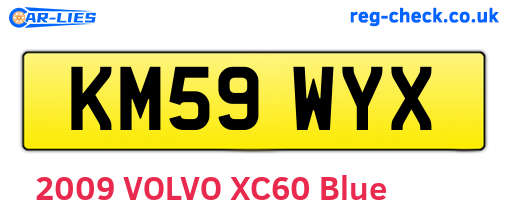 KM59WYX are the vehicle registration plates.