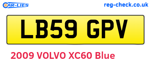 LB59GPV are the vehicle registration plates.