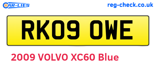 RK09OWE are the vehicle registration plates.