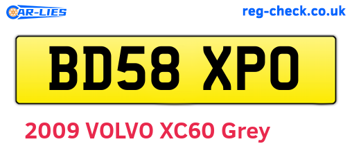 BD58XPO are the vehicle registration plates.