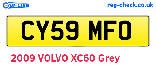 CY59MFO are the vehicle registration plates.