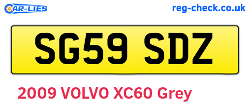 SG59SDZ are the vehicle registration plates.