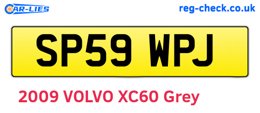 SP59WPJ are the vehicle registration plates.