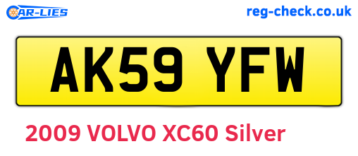 AK59YFW are the vehicle registration plates.