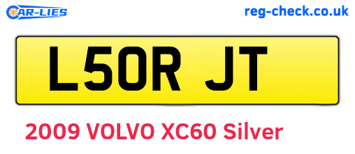 L50RJT are the vehicle registration plates.