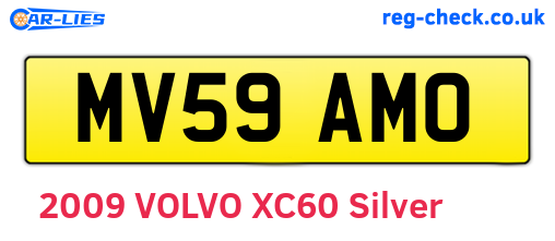 MV59AMO are the vehicle registration plates.
