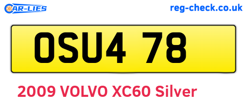 OSU478 are the vehicle registration plates.