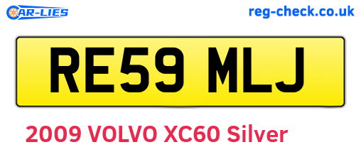 RE59MLJ are the vehicle registration plates.