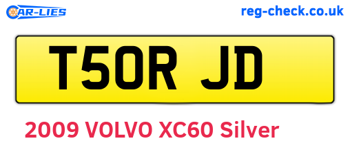 T50RJD are the vehicle registration plates.